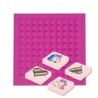 Sticker-Patch quadratisch - pink EINHORN